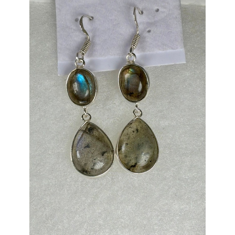 ✨ Labradorite Flash Statement Gift Set • Cuff + Earrings - Picture 5 of 8